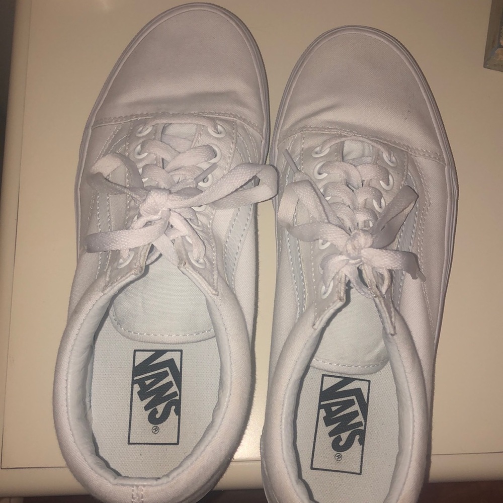 lightly worn white vans